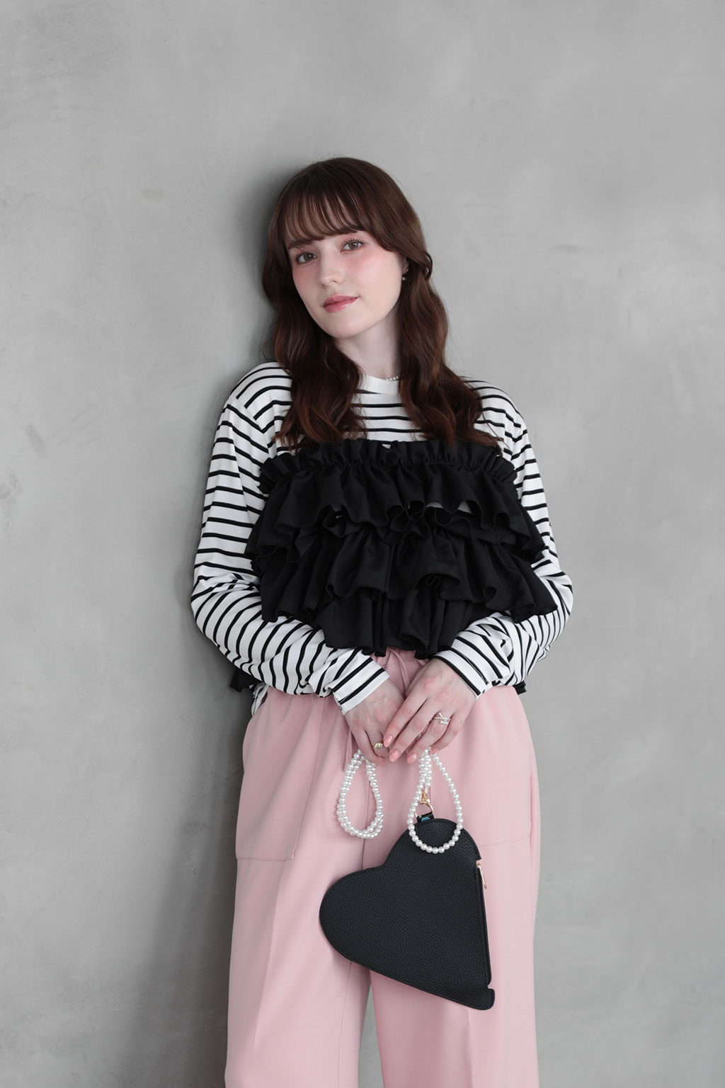 ブーケフリル ボーダーTシャツ(im005)