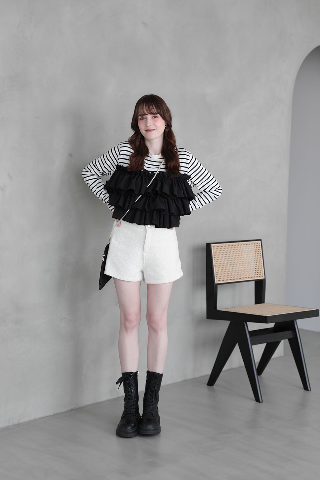 ブーケフリル ボーダーTシャツ(im005)