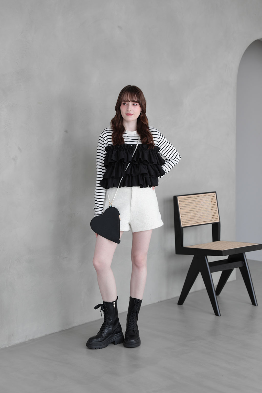 ブーケフリル ボーダーTシャツ(im005)