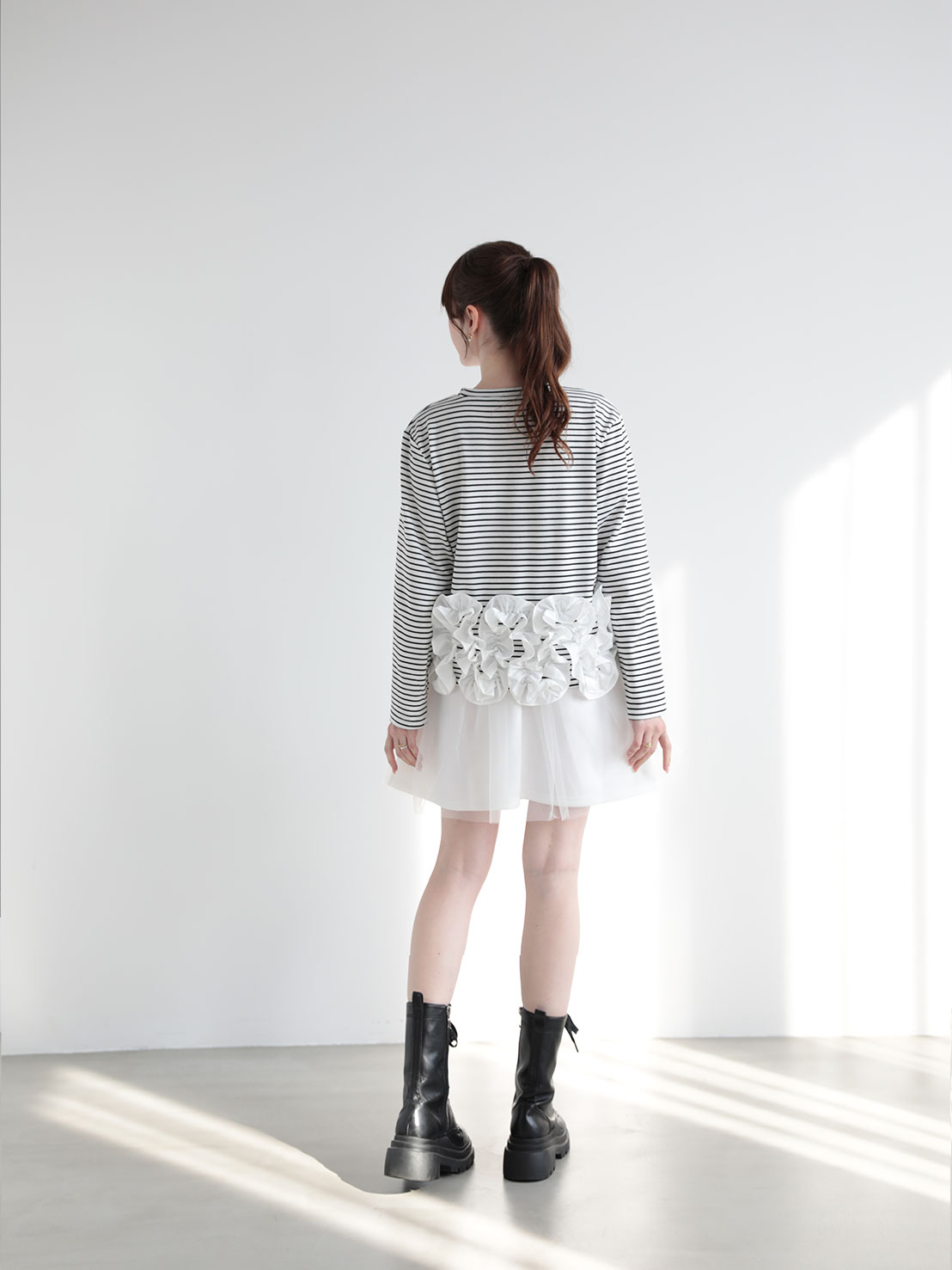 HOIPフリル ボーダーTシャツ(aj050) ●ノベルティ対象商品●