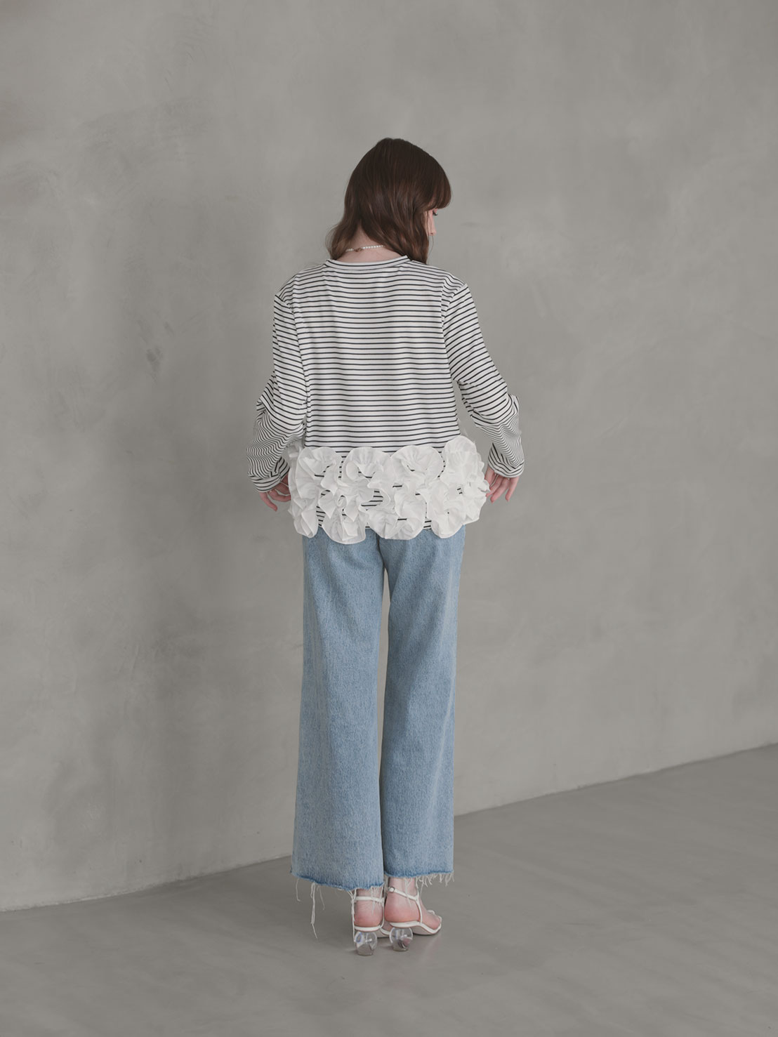 HOIPフリル ボーダーTシャツ(aj050) ●ノベルティ対象商品●