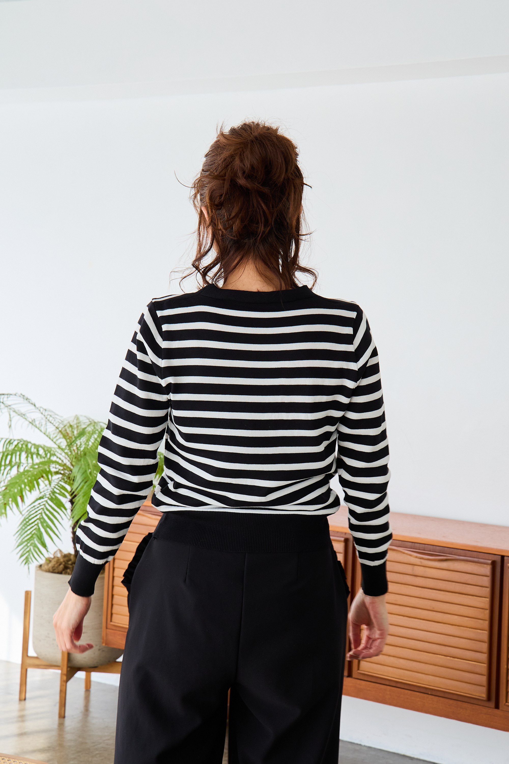 【サラッとボーダーカーディガン(kk2502-1)】