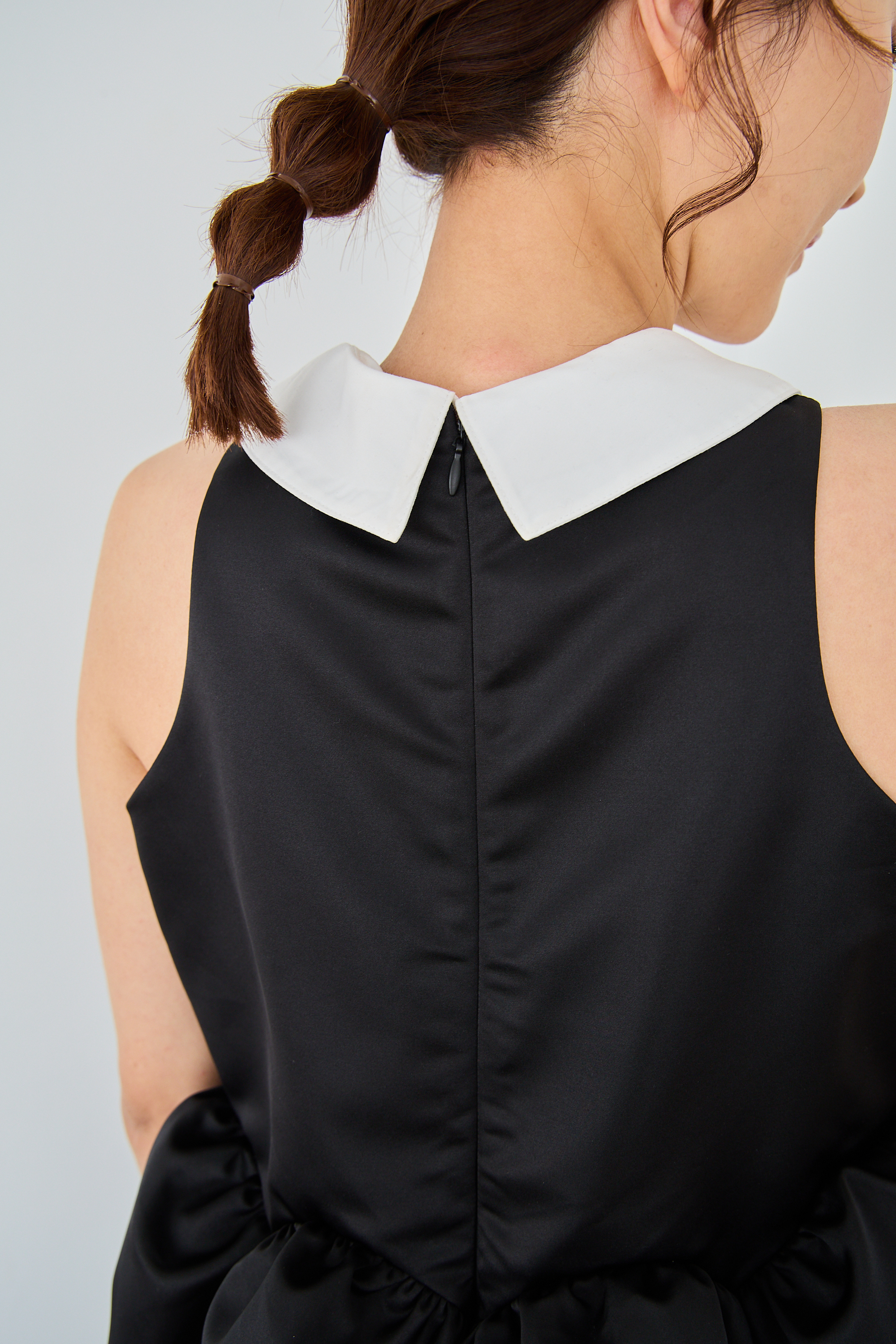 【えりか様みく様コラボ　付け衿　アメスリサテンワンピース(kbm592)】メール便OK