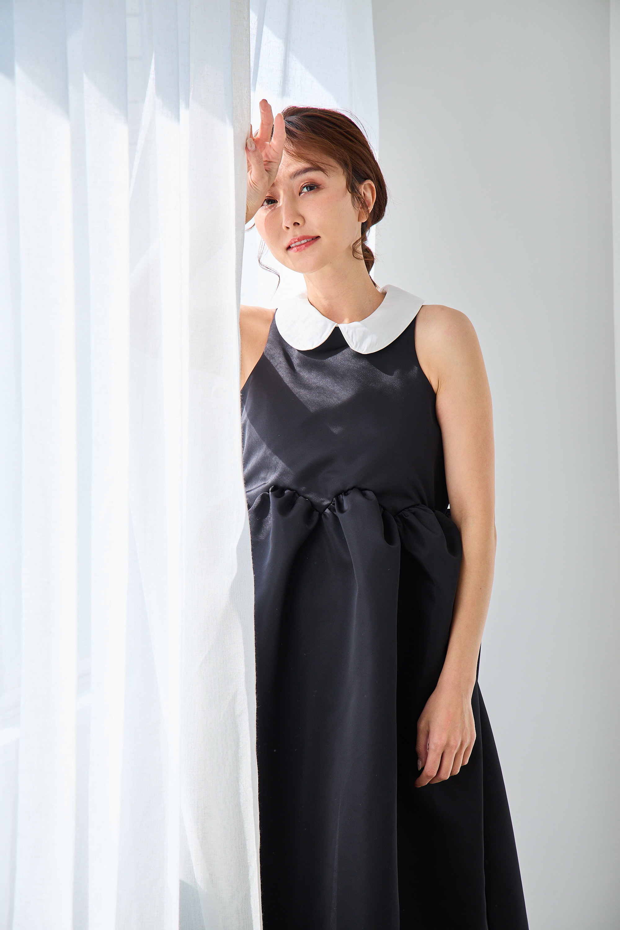 【えりか様みく様コラボ　付け衿　アメスリサテンワンピース(kbm592)】メール便OK