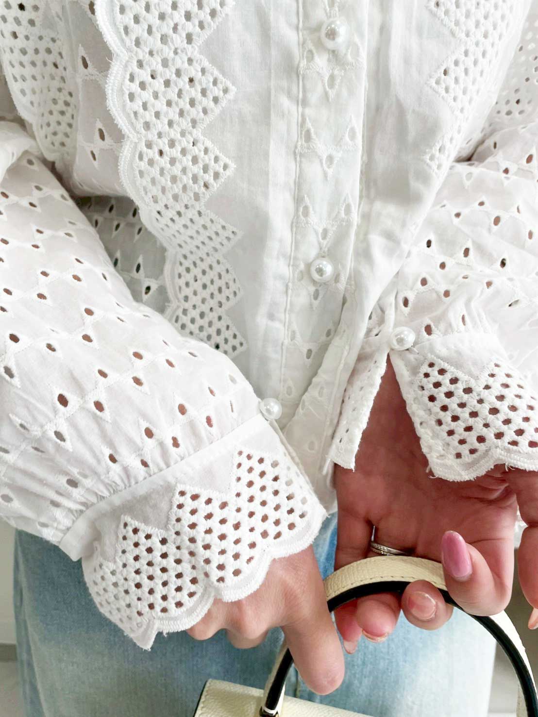 【コットンフリルブラウス（kk2503-a3）】