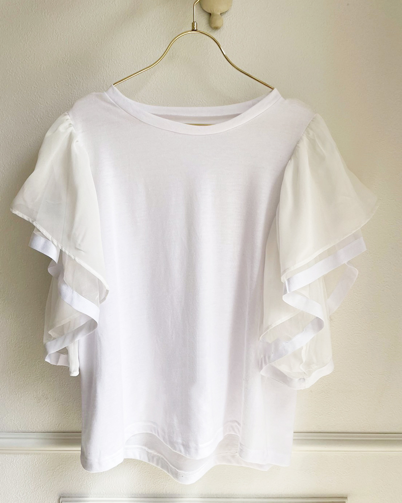 本店先行発売【パイピングフリルTシャツ】1234-0331