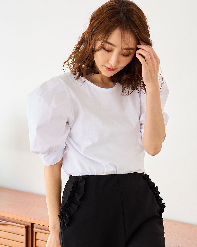 【お袖パフスリーブトップス(myu40)】メール便OK