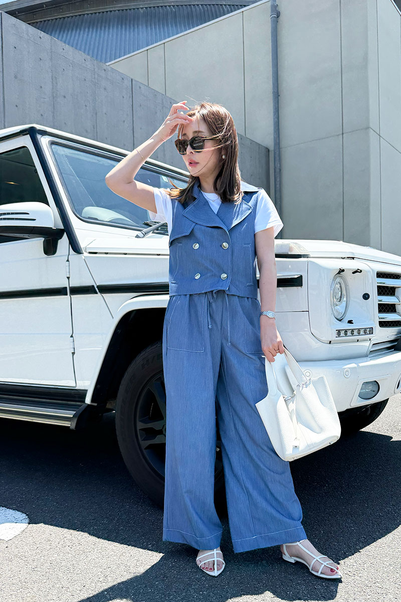 【さらっとエアリーデニムワイドパンツ】