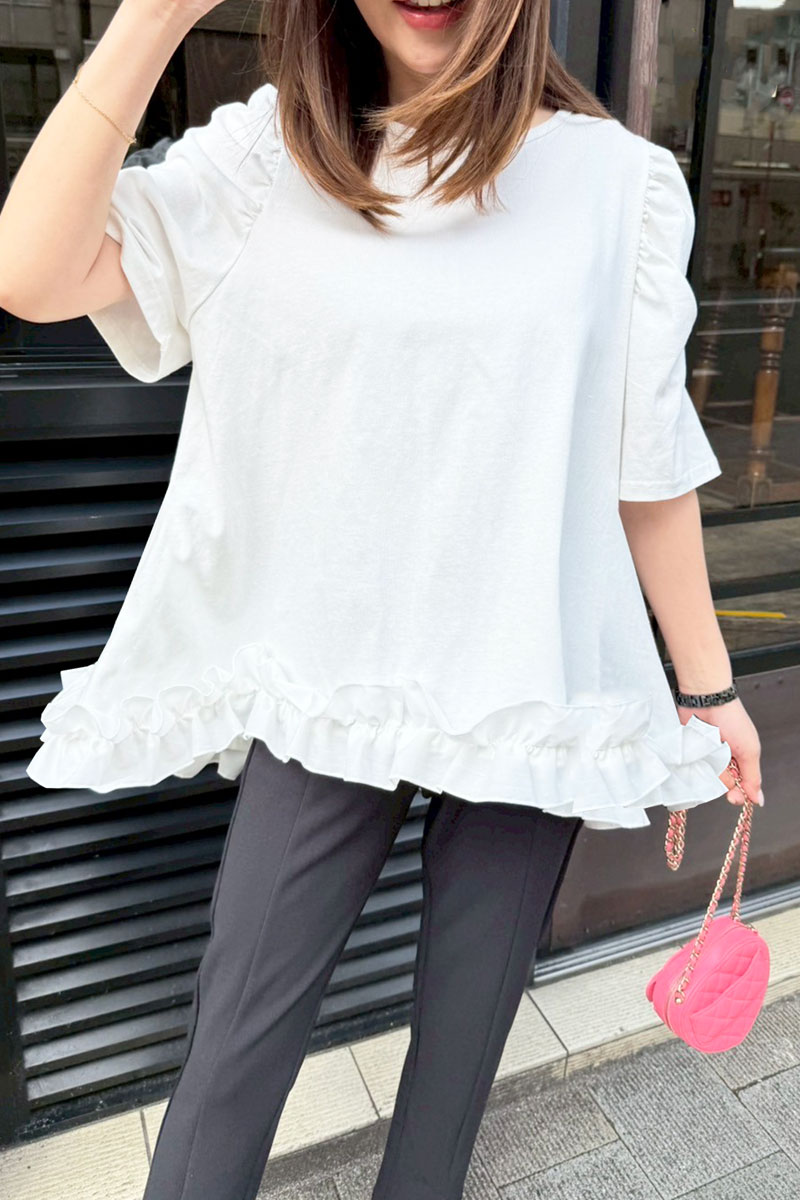【スソフリル AラインTシャツ(sd-0810-66)】