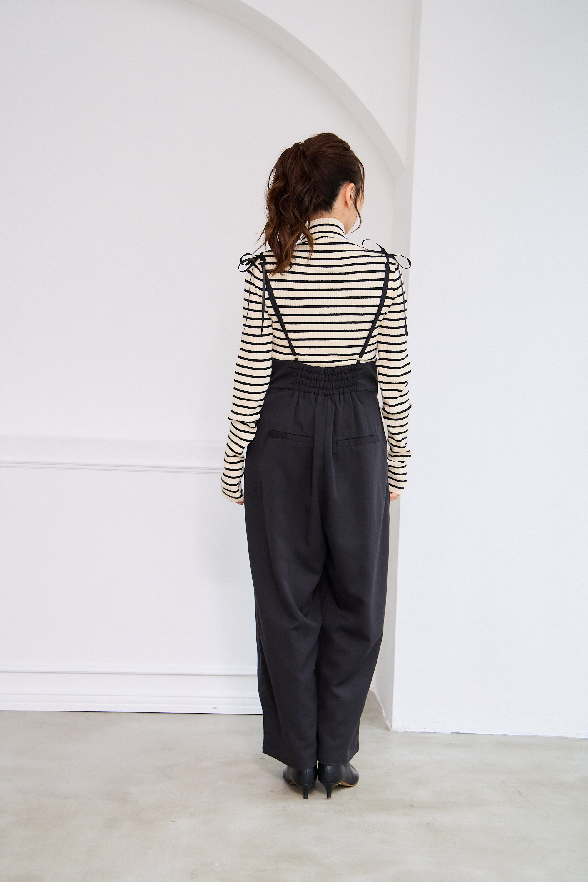 【リボン付き　キャミロンパース(kbm493)】メール便OK