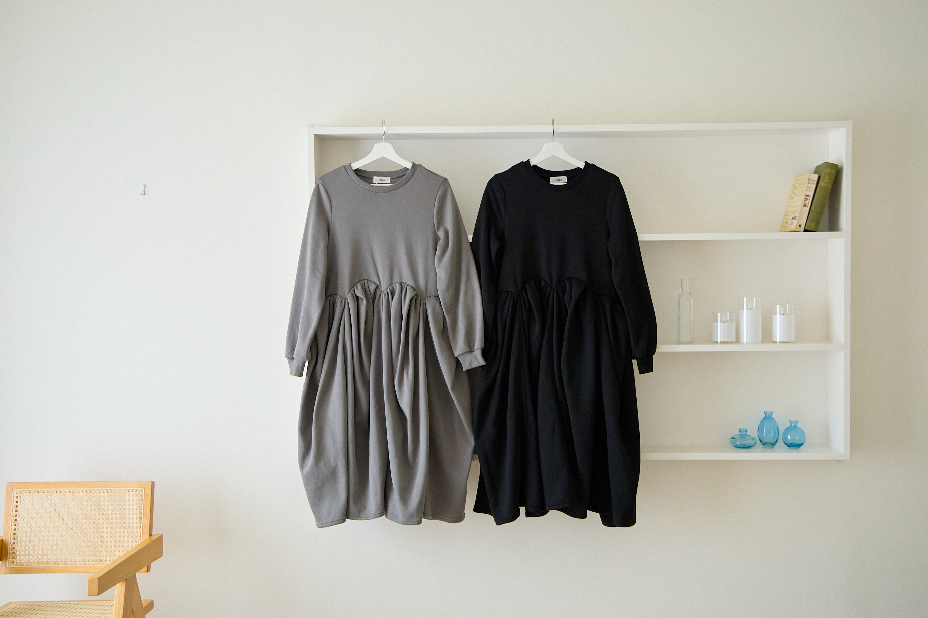 【裏起毛　ボリュームワンピ(kbm547)】メール便OK