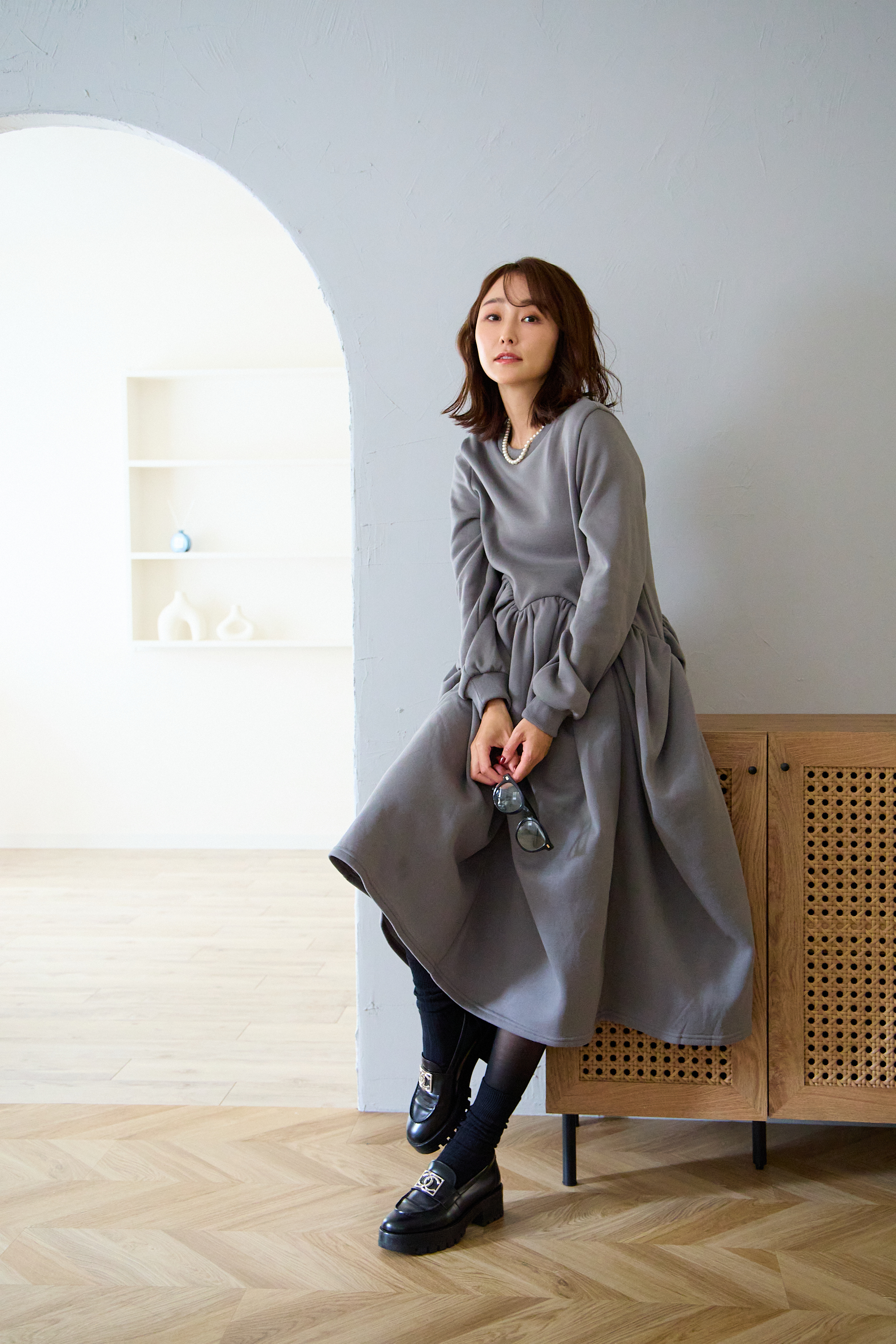 【裏起毛　ボリュームワンピ(kbm547)】メール便OK