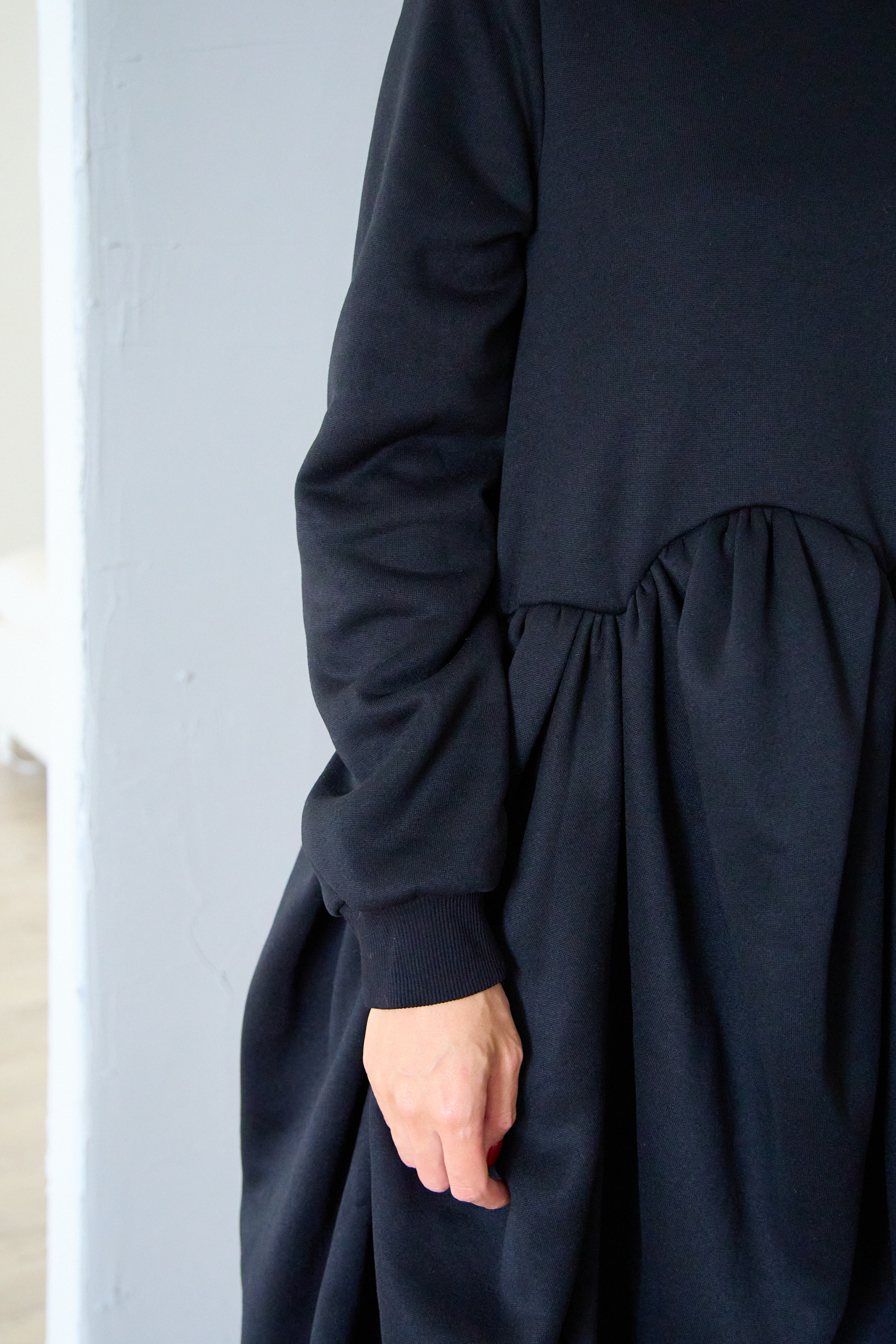 【裏起毛　ボリュームミニワンピ(kbm548)】メール便OK