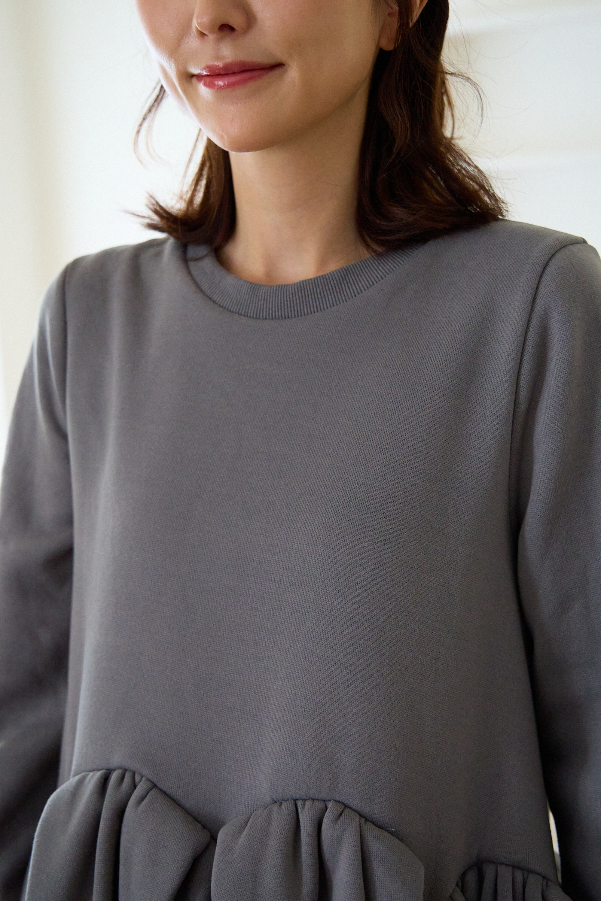 【裏起毛　ボリュームミニワンピ(kbm548)】メール便OK