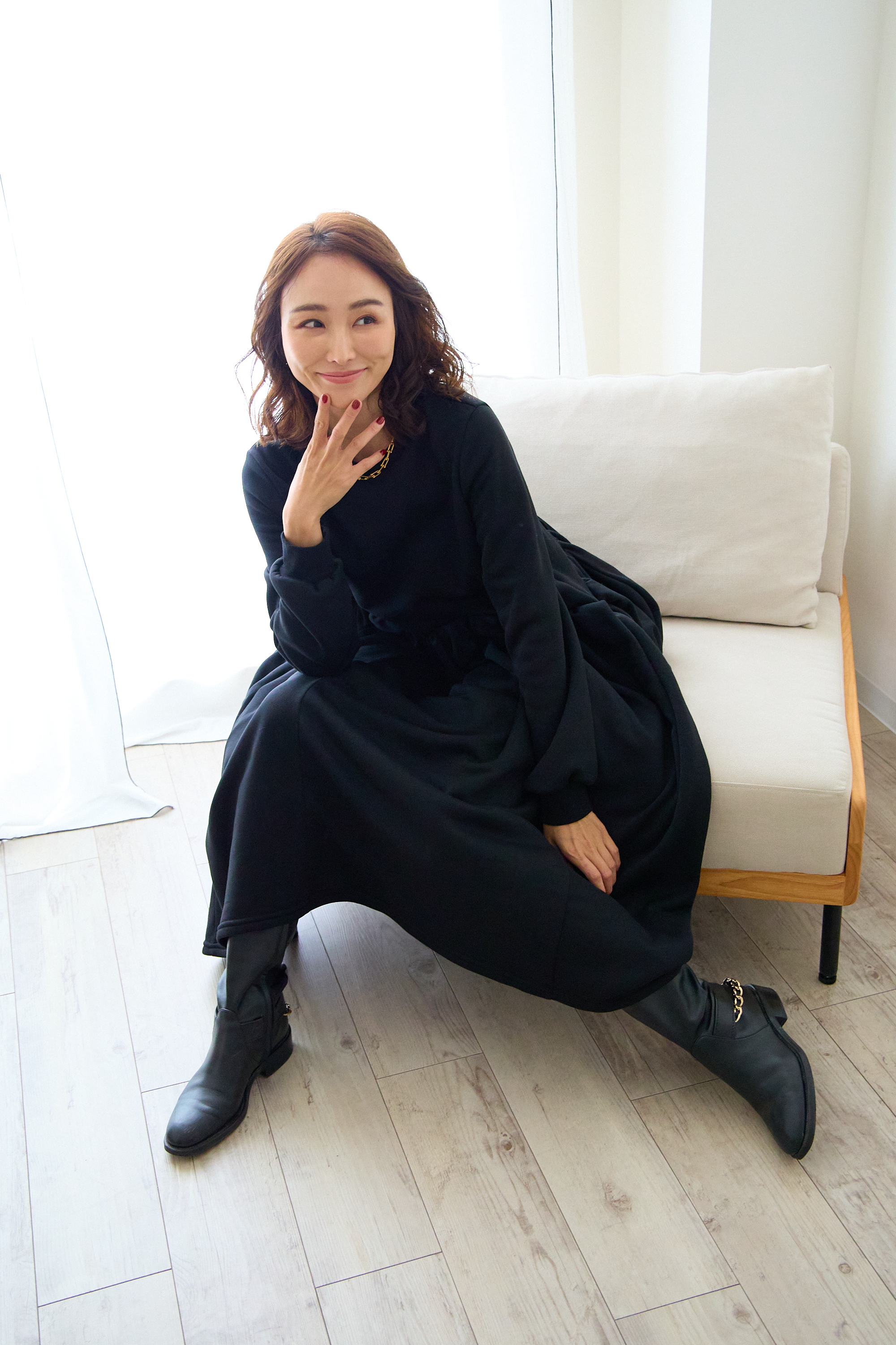 【裏起毛　ボリュームワンピ(kbm547)】メール便OK