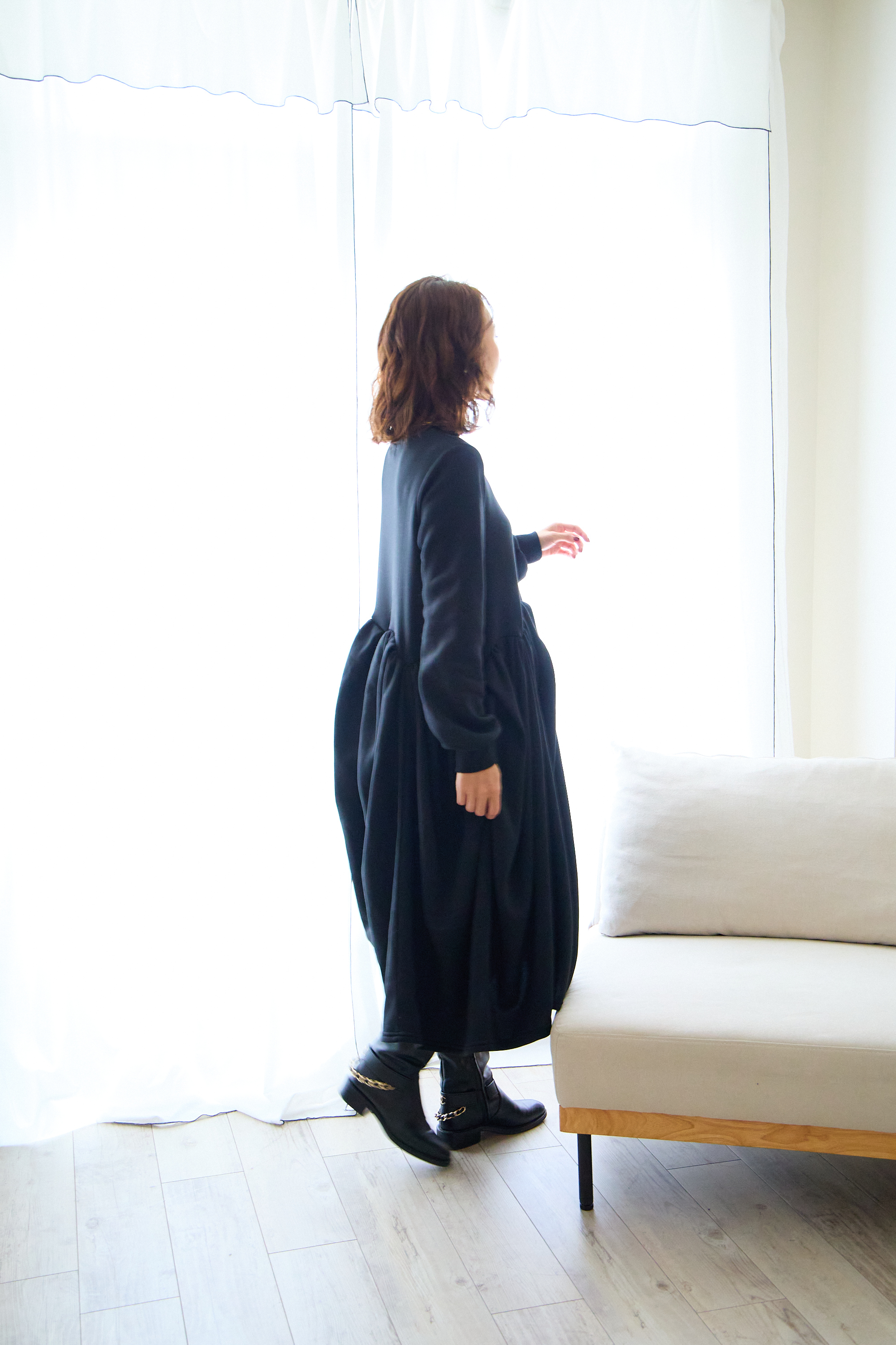 【裏起毛　ボリュームワンピ(kbm547)】メール便OK