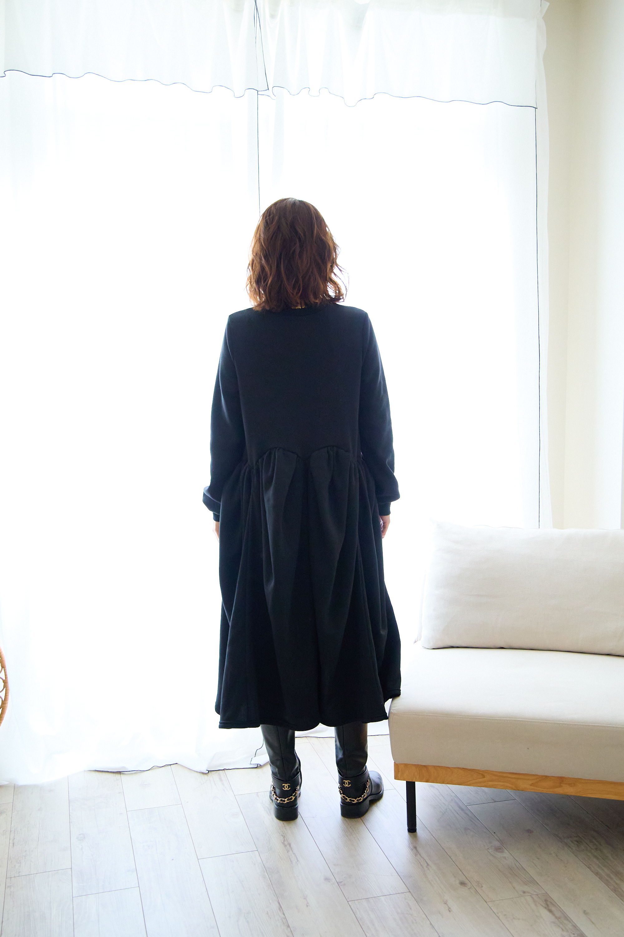 【裏起毛　ボリュームワンピ(kbm547)】メール便OK