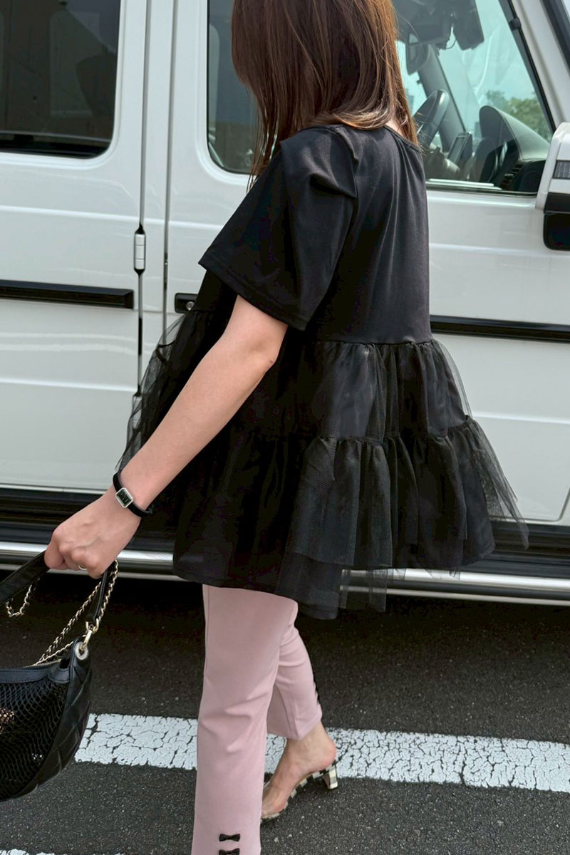 【ティアードチュールフレアTシャツ(sd-7610)】