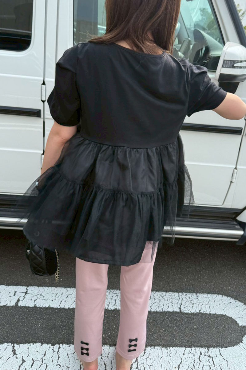 【ティアードチュールフレアTシャツ(sd-7610)】