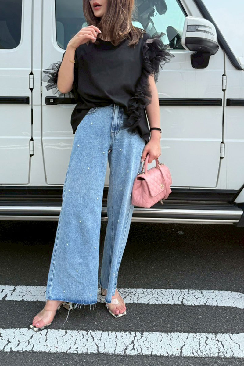 【ニュアンスフリルルーズTシャツ(sd-5810)】