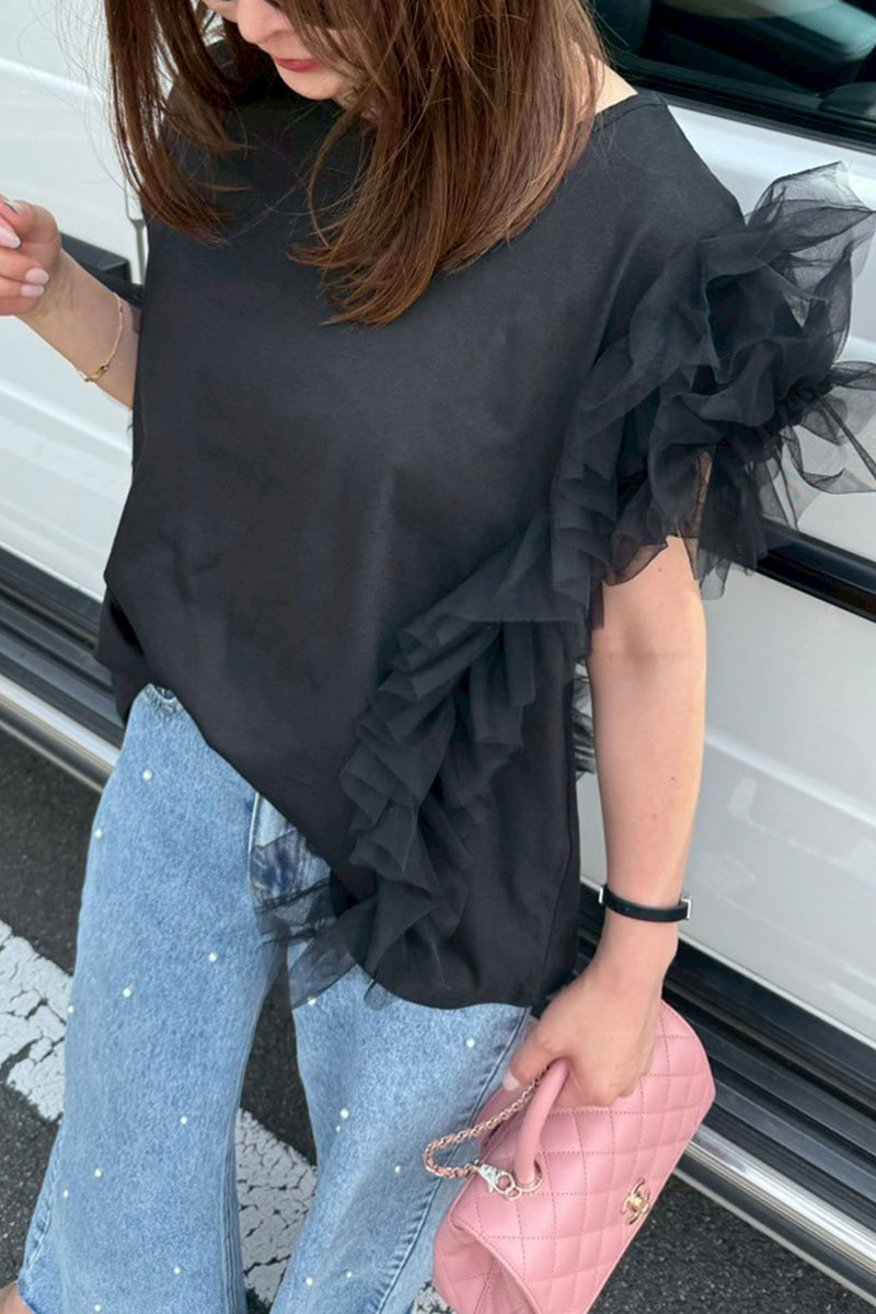 【ニュアンスフリルルーズTシャツ(sd-5810)】