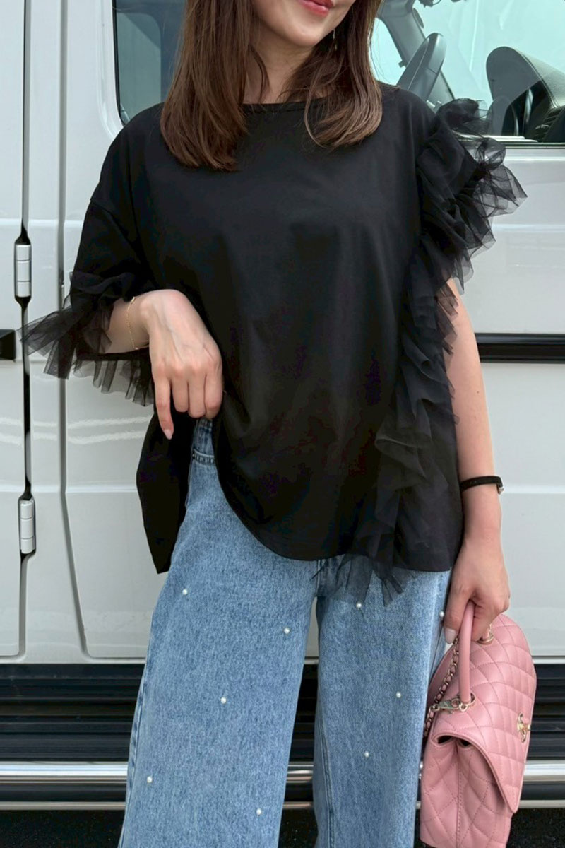 【ニュアンスフリルルーズTシャツ(sd-5810)】