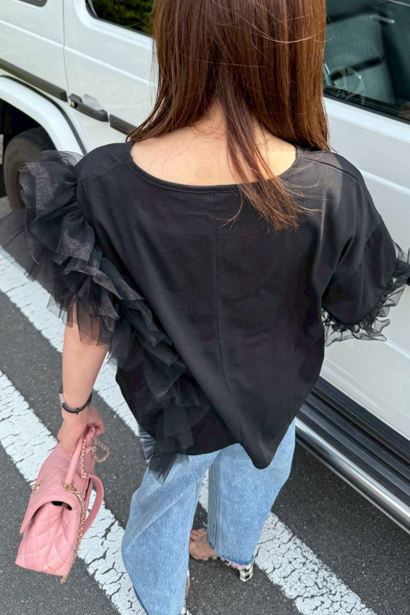 【ニュアンスフリルルーズTシャツ(sd-5810)】