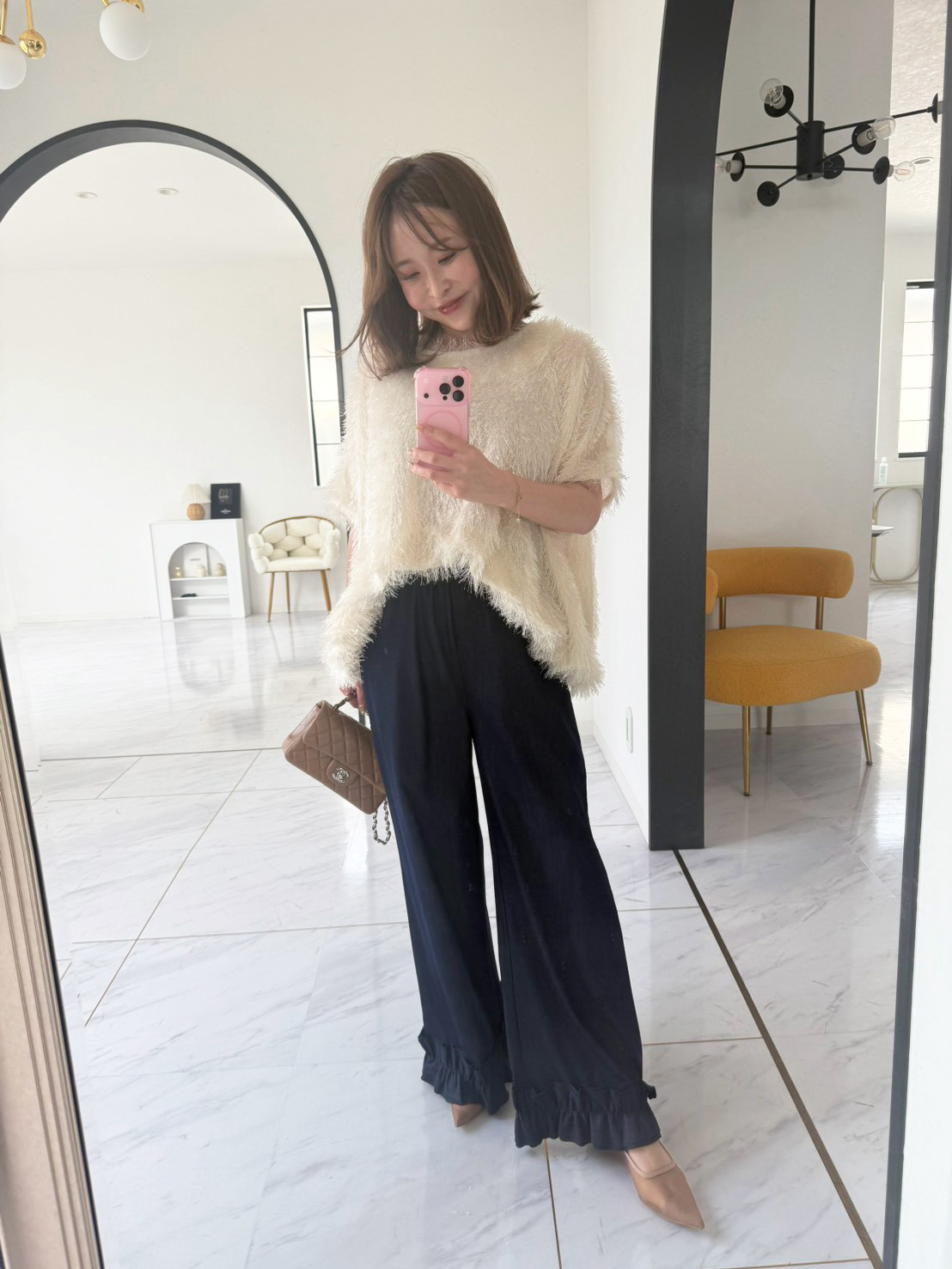＼3日間限定PRICE!!今だけ4,495円!!／8/3まで!!SUSO FRILL 【裾フリルエアリーデニムワイド美脚パンツ】(aj064) ☆ノベルティ対象商品☆