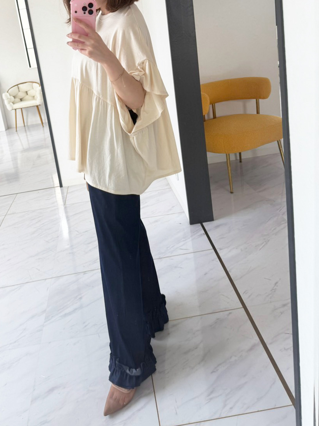 ＼3日間限定PRICE!!今だけ1,980円!!／8/3まで!!【オーバーシルエット フリルTee (sd21062)】 ☆ノベルティ対象商品☆