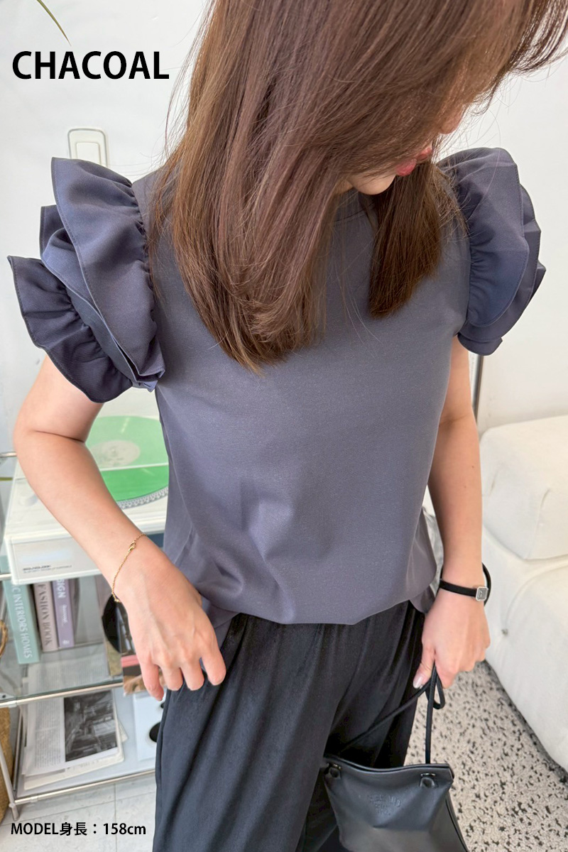 肩プチフリルTシャツ(ma3-2507)