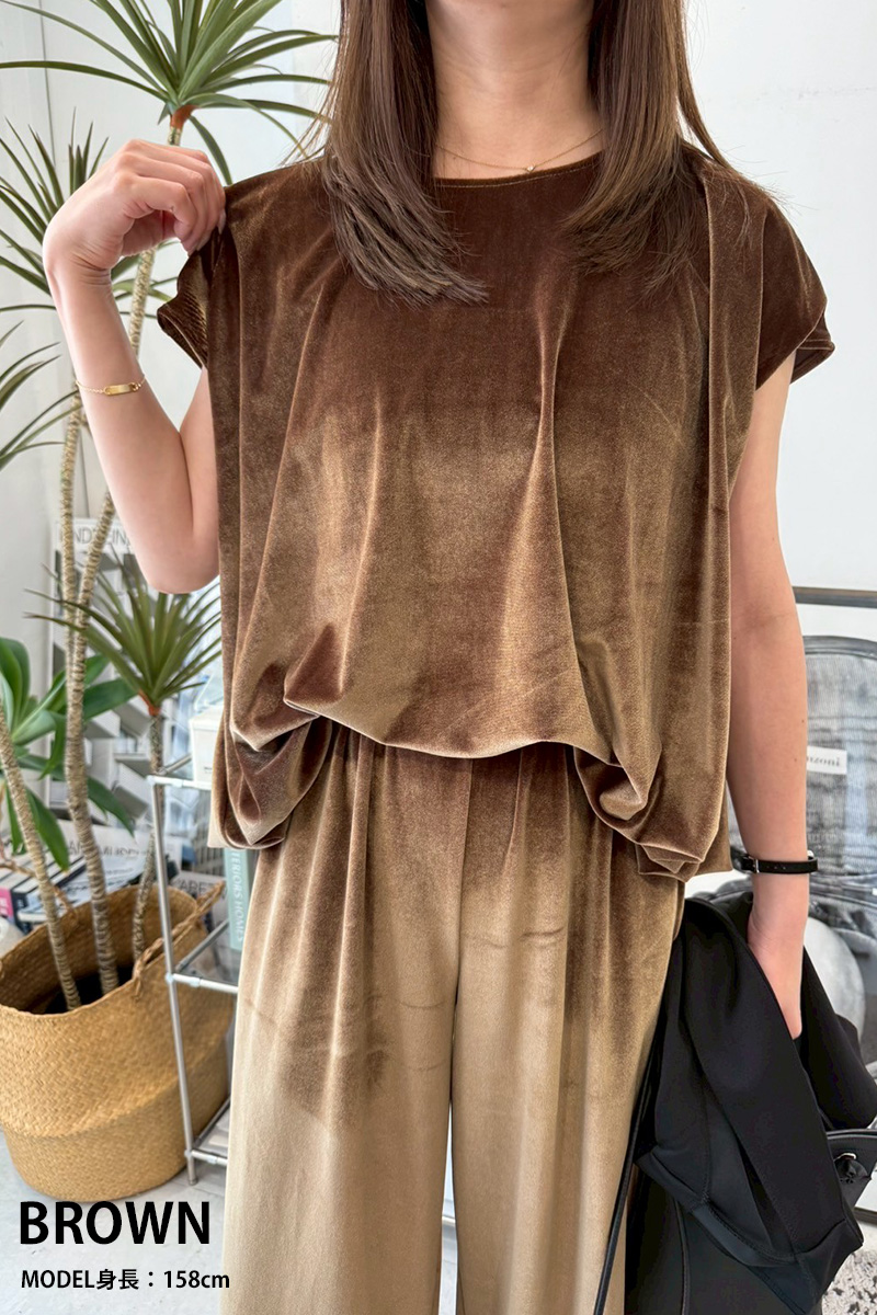 ベロア裾バルーンTOPS(ma9-2508)