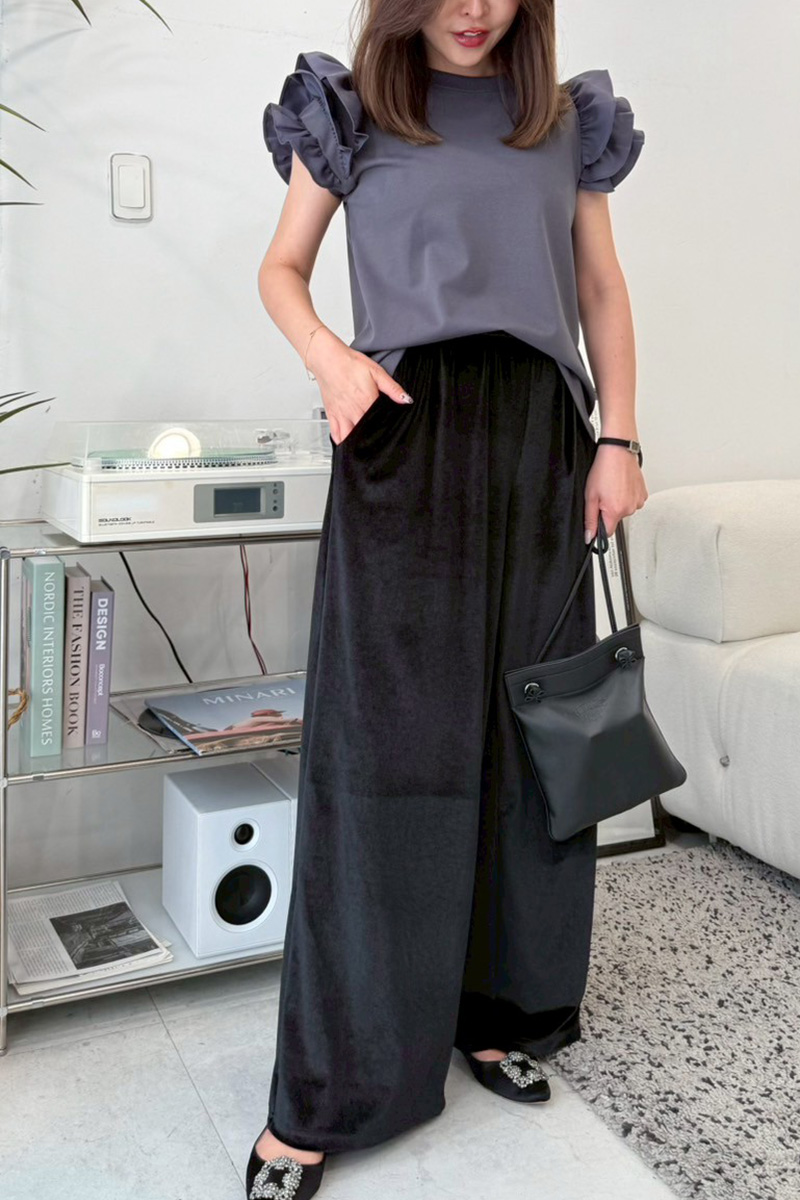 ベロアリラックスワイドパンツ(ma8-2508)