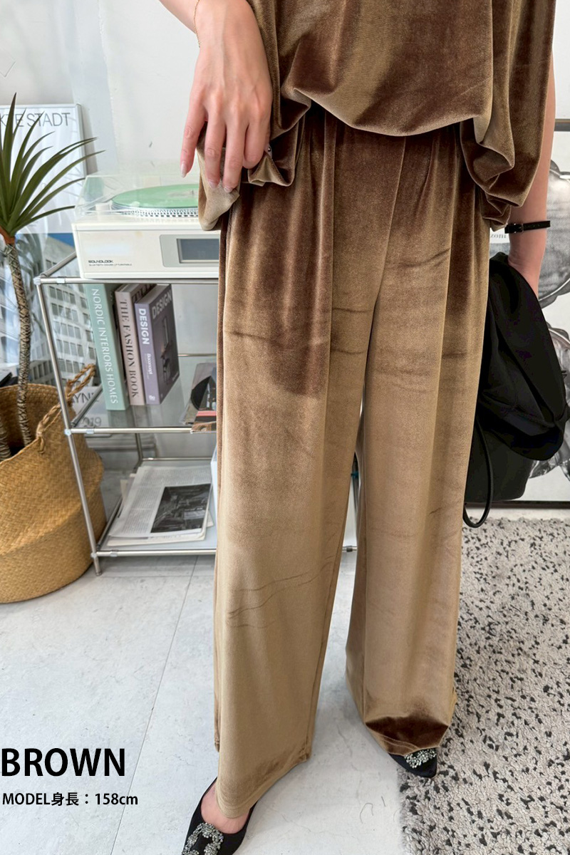 ベロアリラックスワイドパンツ(ma8-2508)