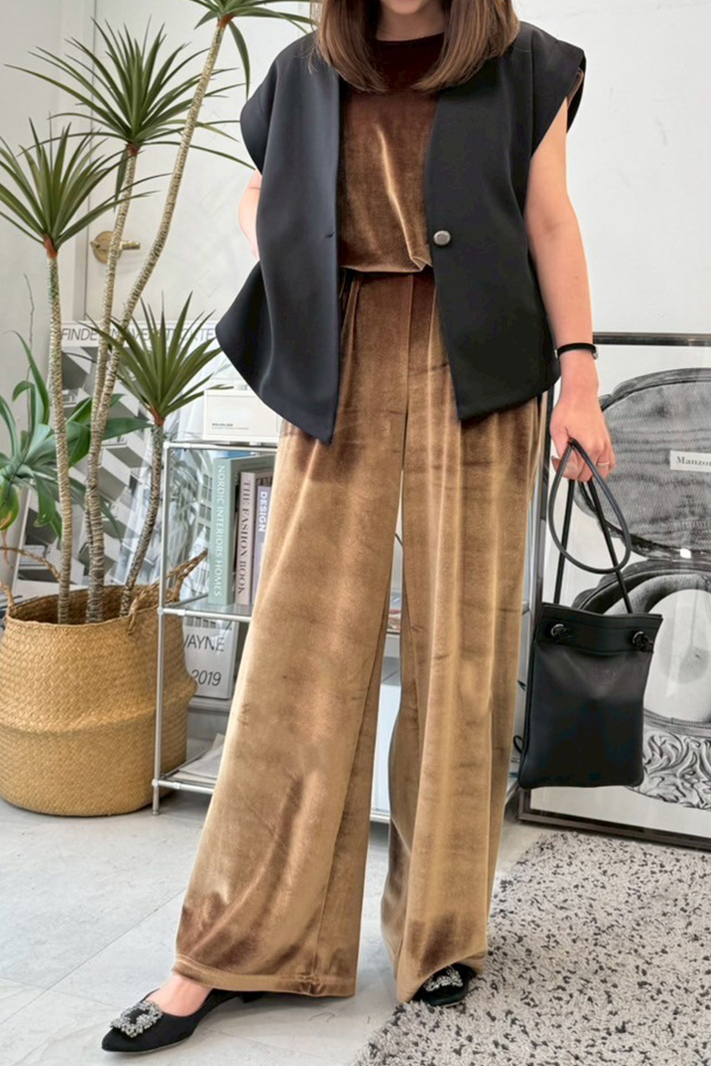 ベロアリラックスワイドパンツ(ma8-2508)