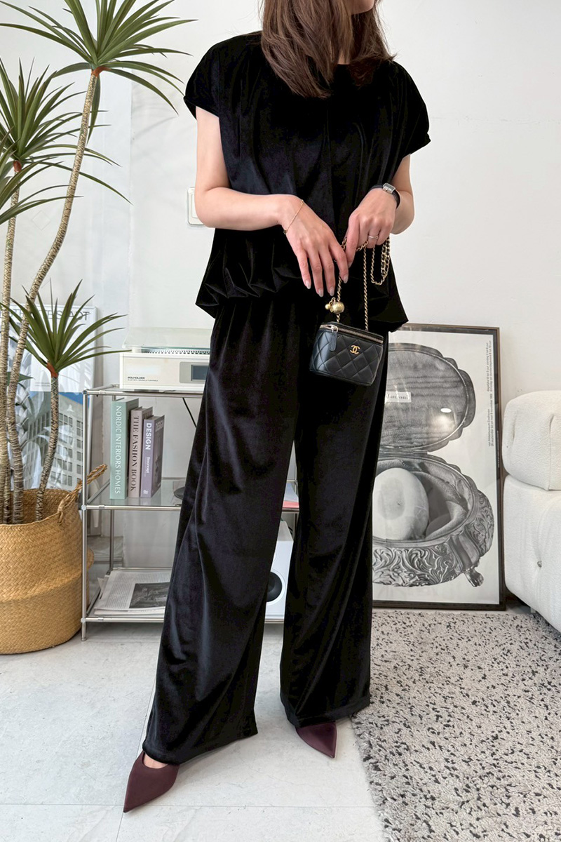 ベロアリラックスワイドパンツ(ma8-2508)