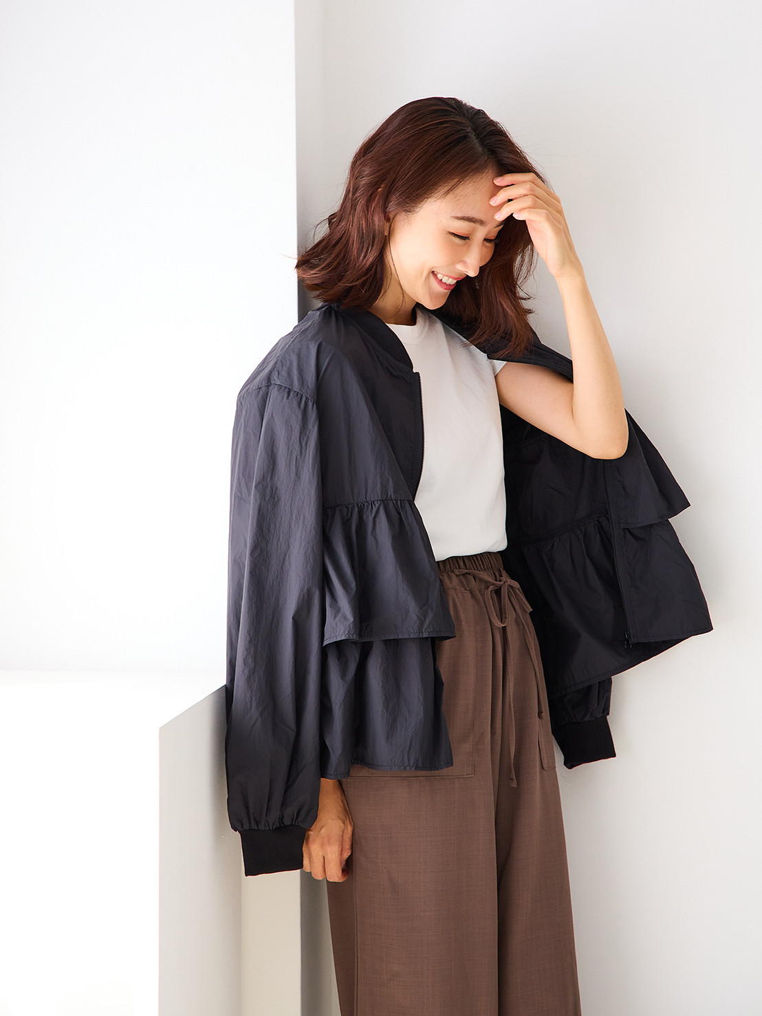完売 Myu 袖リボンコート　ブラック Myu
