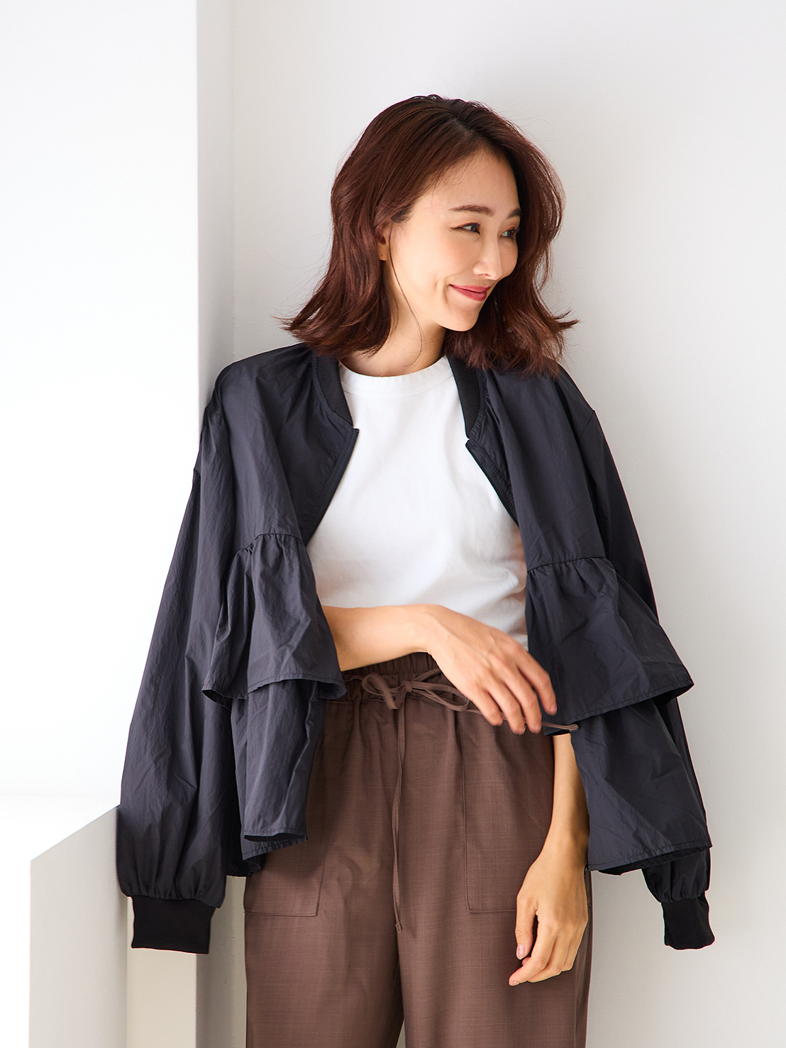 UVカット 接触冷感 軽量フリルジャケット(aj002)