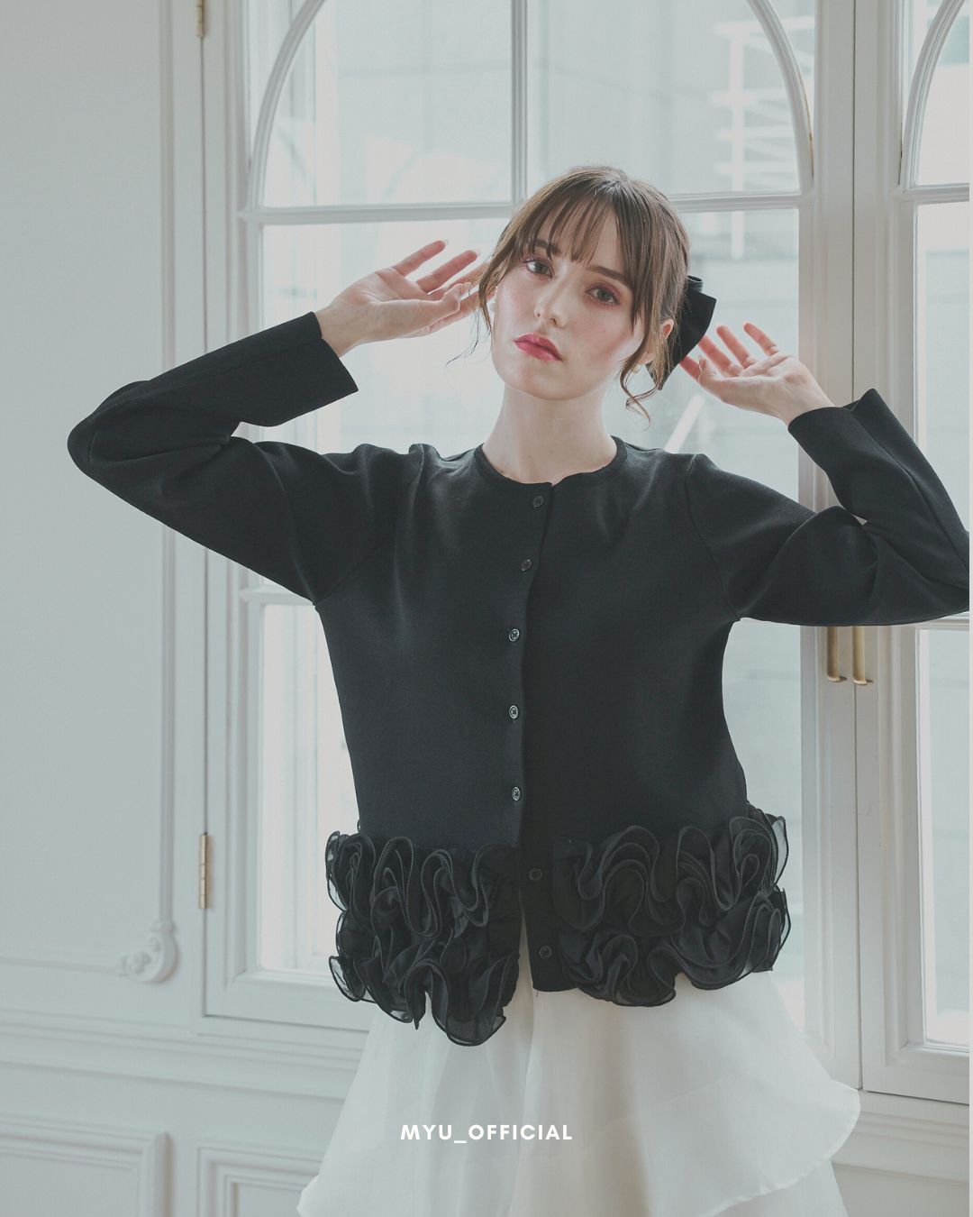 ワンピース myu Myu ワンピース ポケットフリルリラックスワンピース : ZOZOTOWN