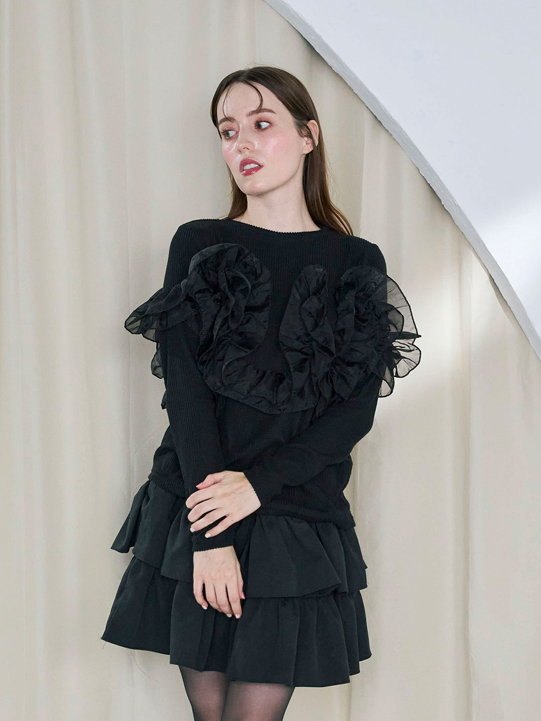 3wayオーガンジーフリルリブTOPS(sd7030)