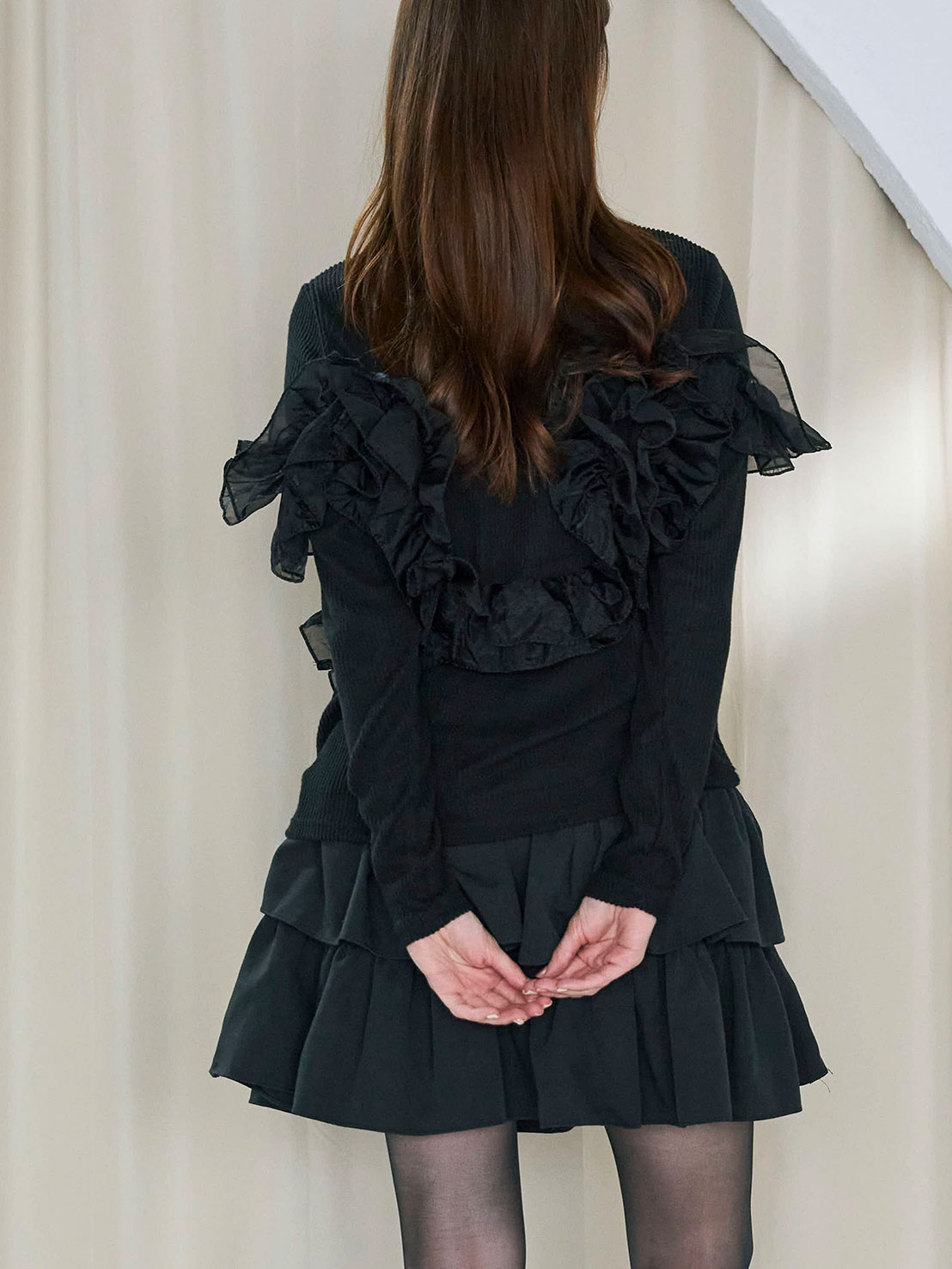 3wayオーガンジーフリルリブTOPS(sd7030)