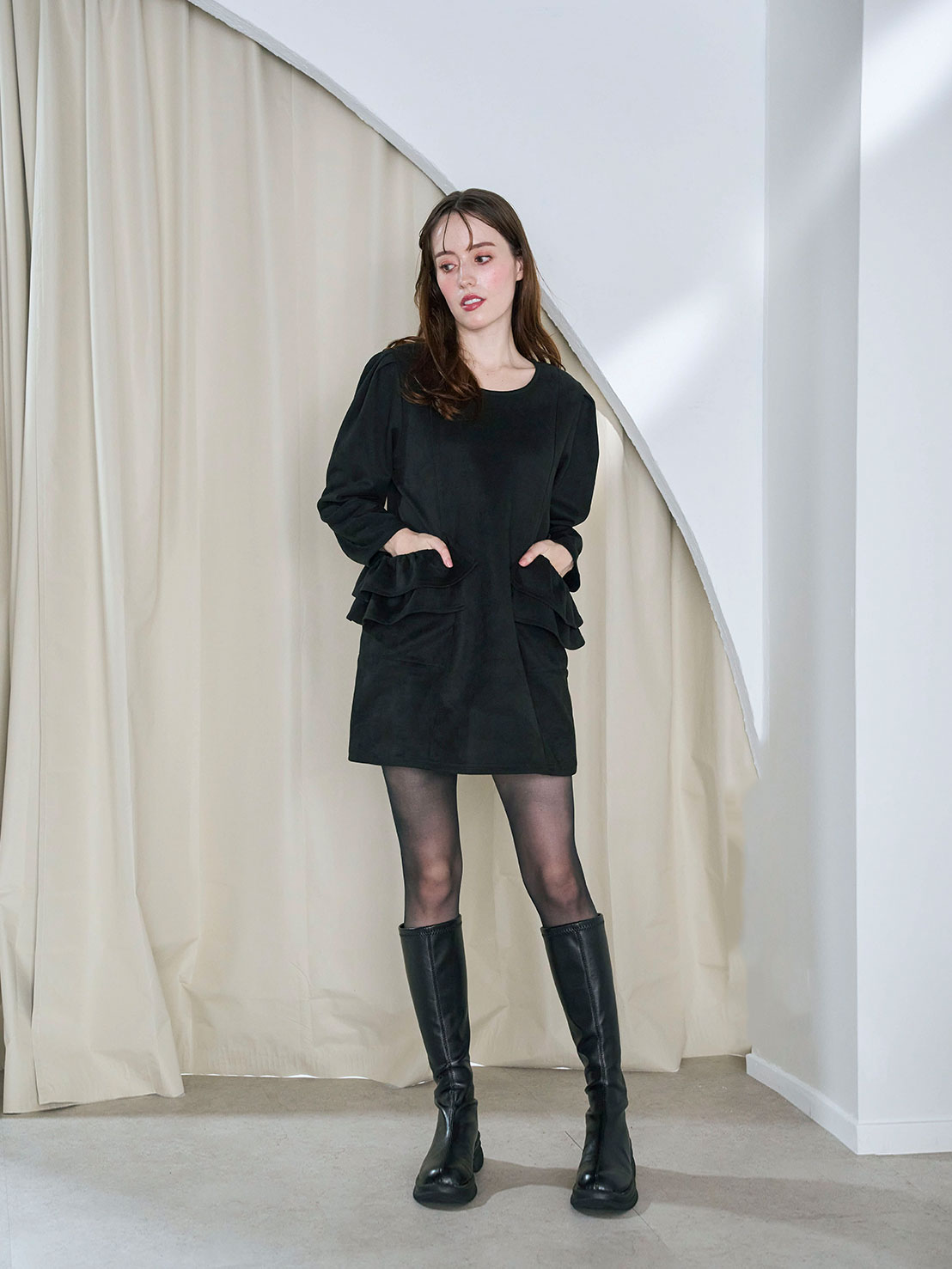 BIG FRILL Pocket One-piece/ミニ丈(ka003)