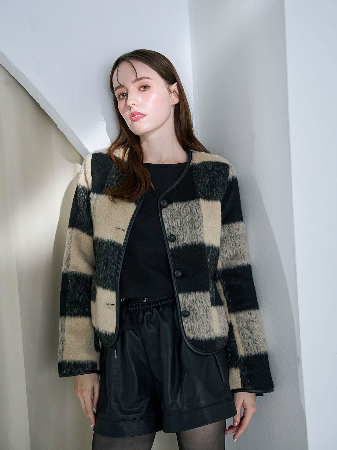 【チェック柄起毛ジャケット(sZSZ11-1)】