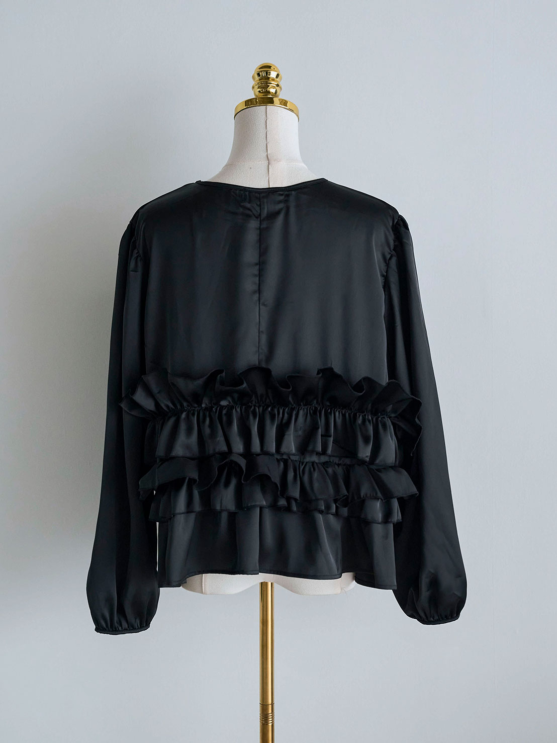 Flowerブーケサテンルーズブラウス(ma20-2509)