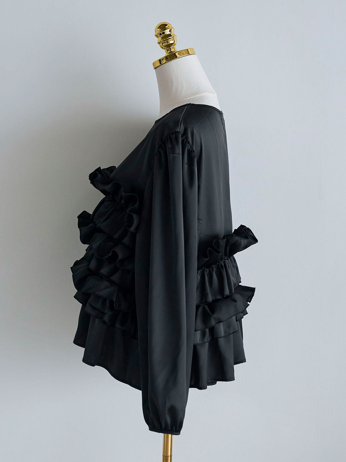 Flowerブーケサテンルーズブラウス(ma20-2509)