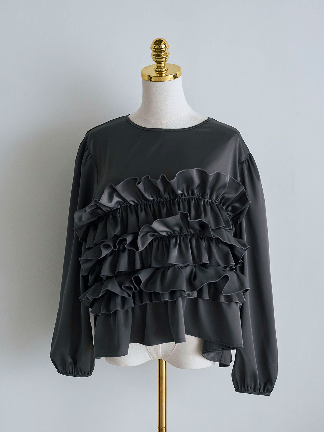 Flowerブーケサテンルーズブラウス(ma20-2509)