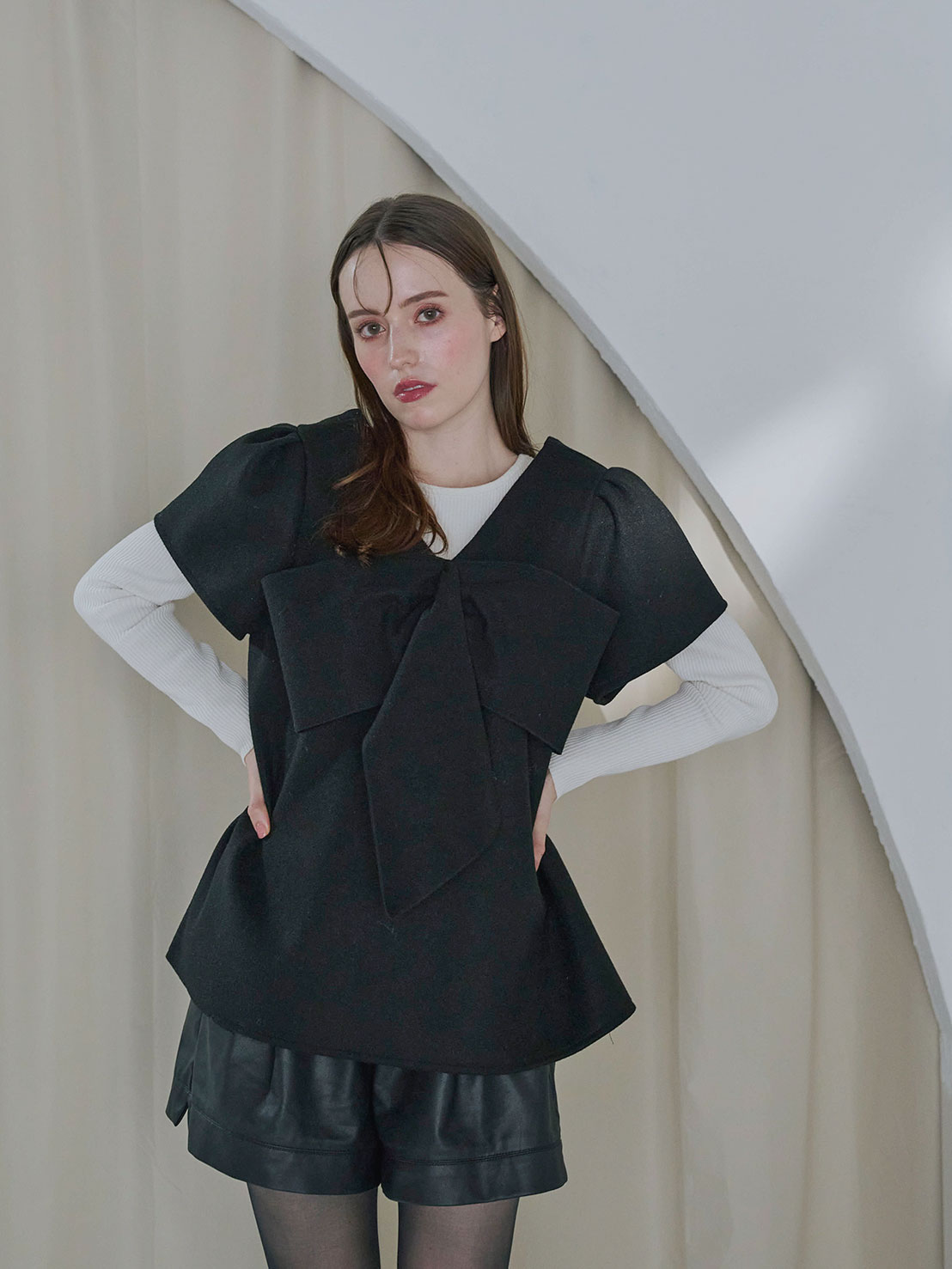 BIG RIBBON パフジレTOPS(ma17-2508)