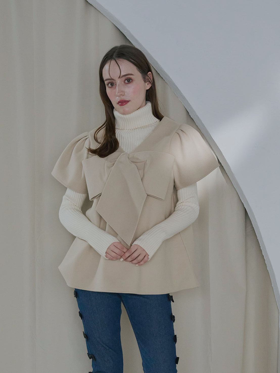 BIG RIBBON パフジレTOPS(ma17-2508)