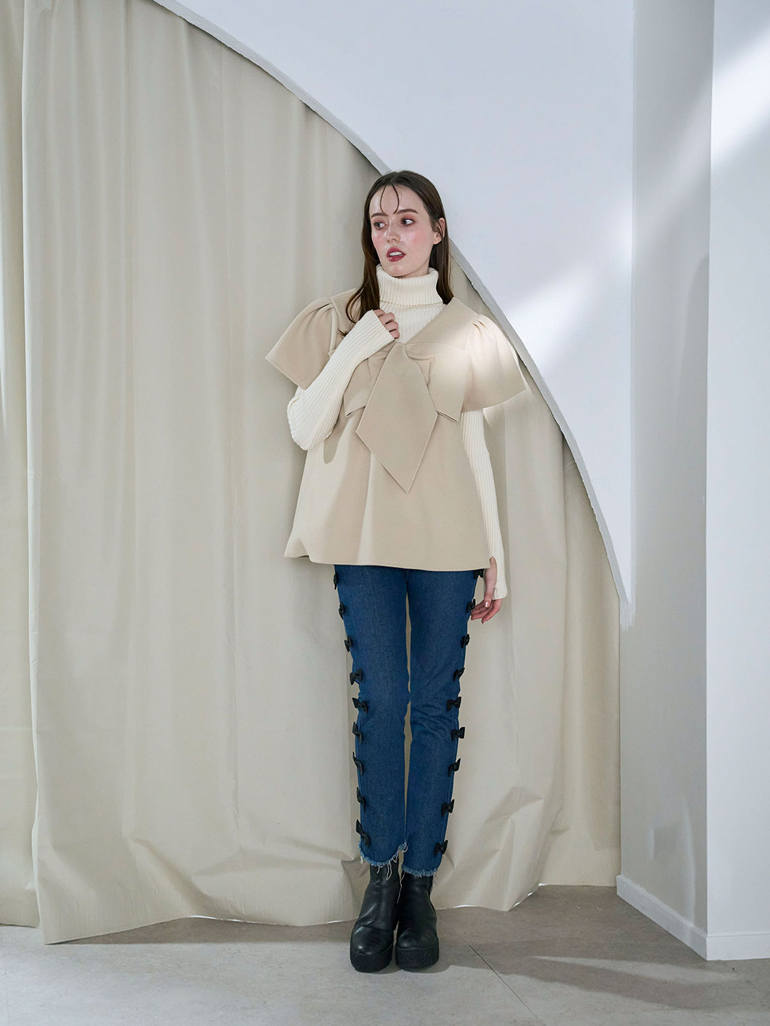 BIG RIBBON パフジレTOPS(ma17-2508)