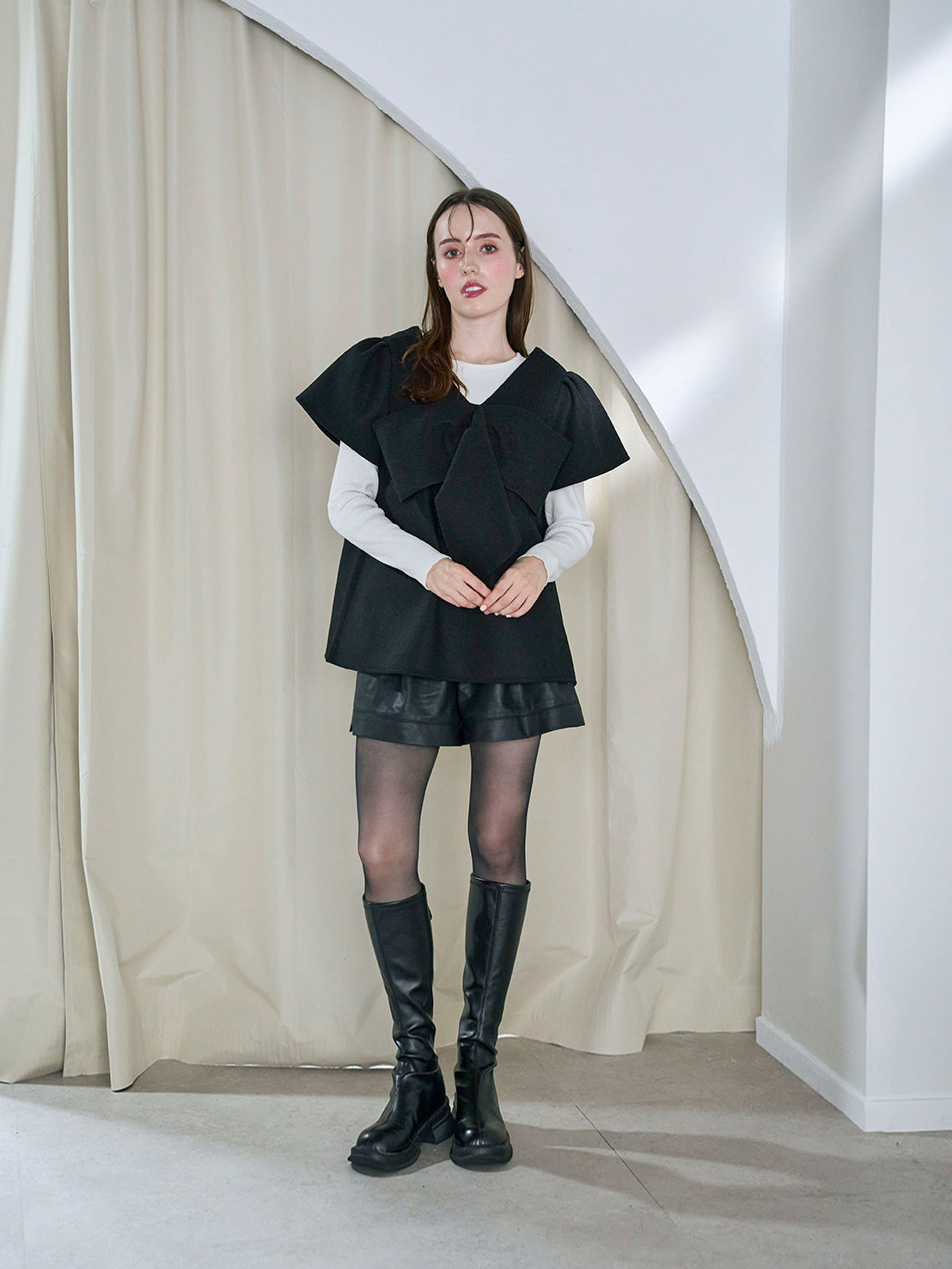 BIG RIBBON パフジレTOPS(ma17-2508)