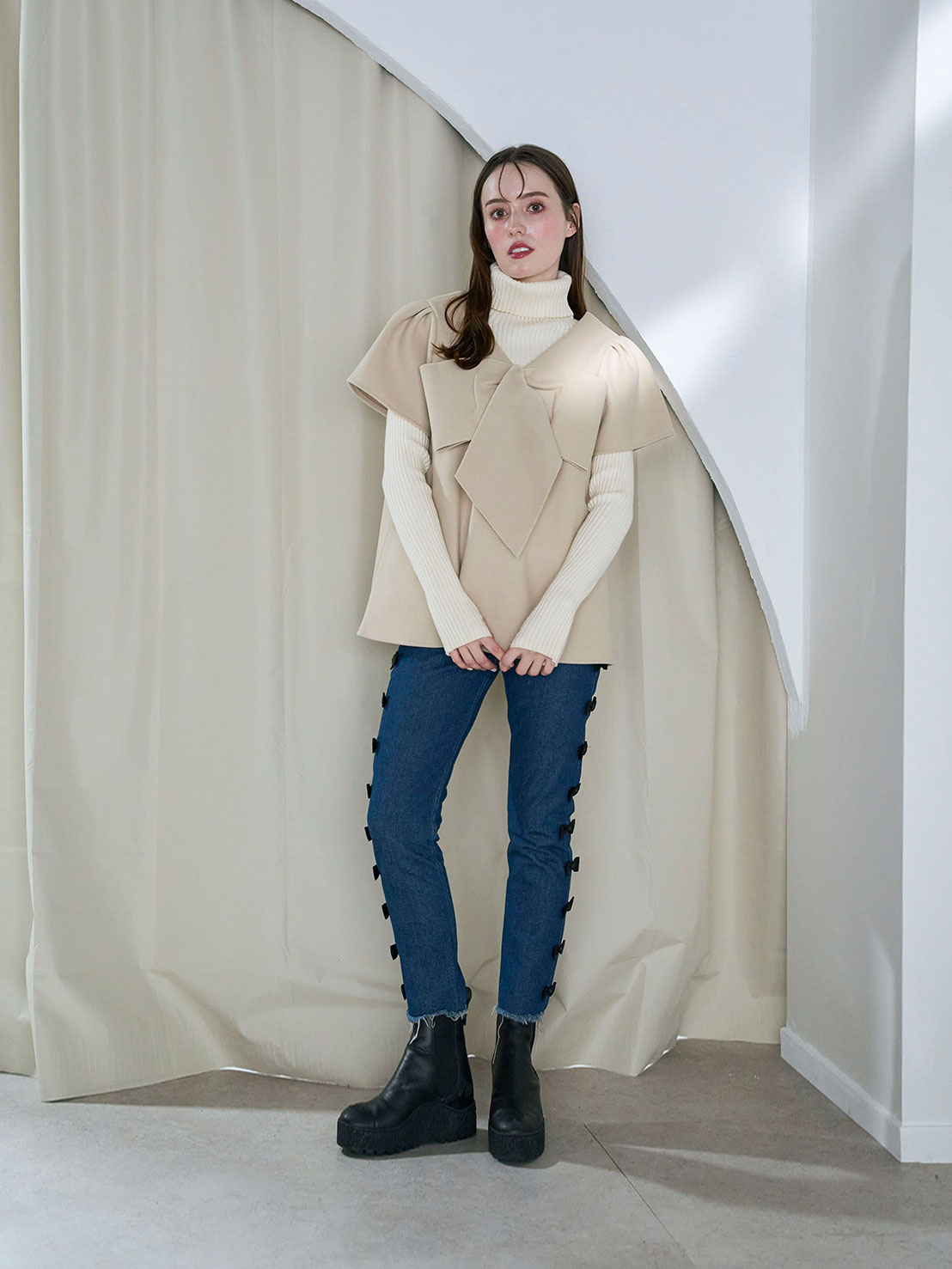 BIG RIBBON パフジレTOPS(ma17-2508)